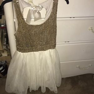 White and Gold Sequin Dress